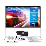 PYLE 80'' Portable Outdoor Projection Screen - Lightweight Viewing Projector Display with Frame Stand, HD PRJOS80